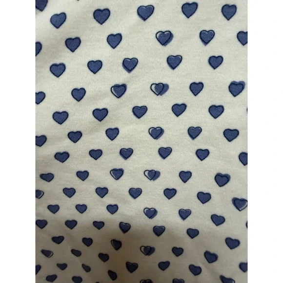 Roller Rabbit pajama top 3 button girls 12 blue hearts white sleepwear PJs - Picture 6 of 6